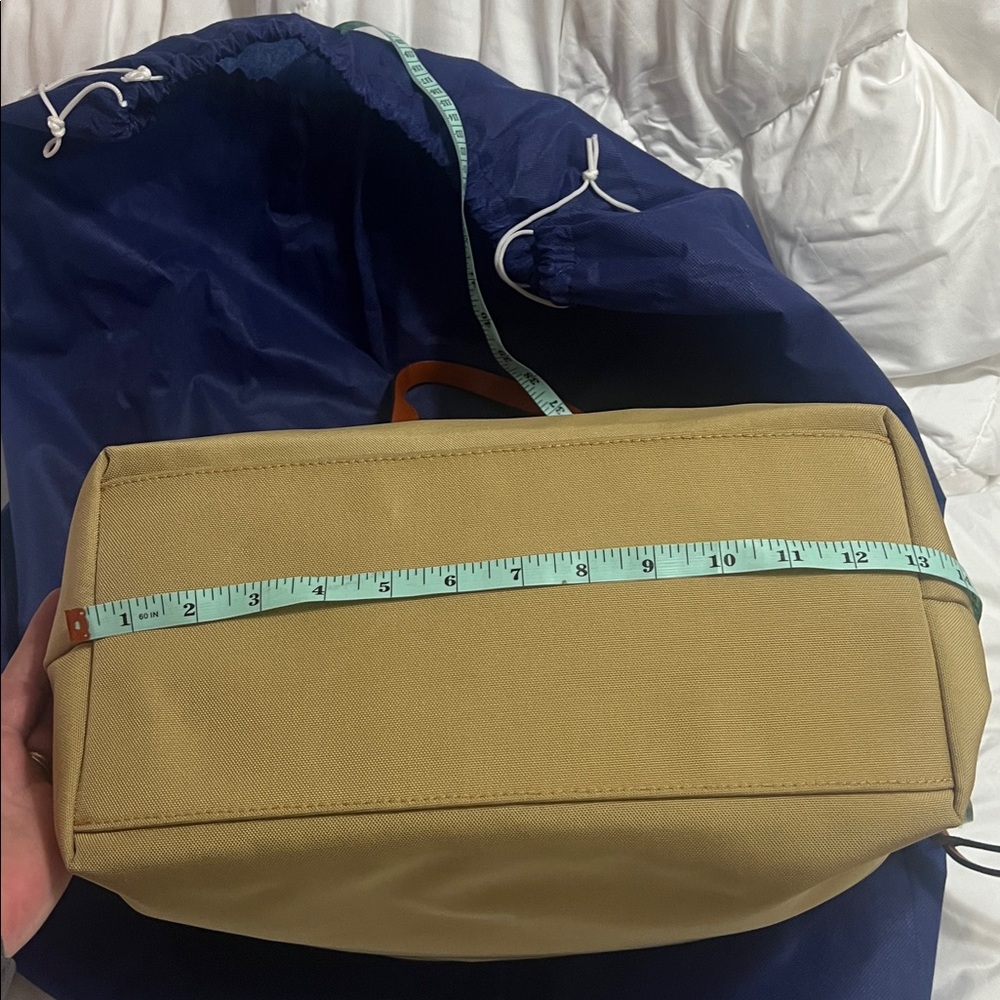 Dooney & Bourke Large Canvas Shopper Neutral Tan with Leather Trim Red interior - Picture 11 of 13